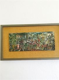 Lorraine Cohn Painting " People in the City" Listed 20th Century Artist