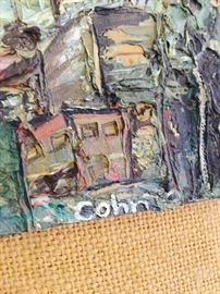 Lorraine Cohn Painting " People in the City" Listed 20th Century Artist