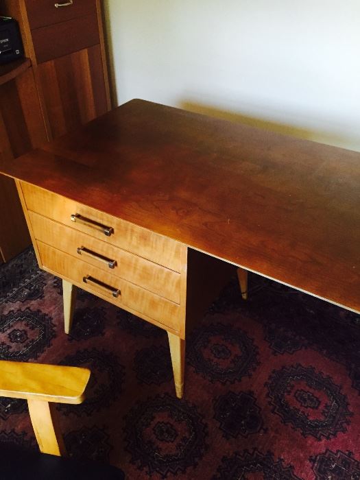 Renzo Rutili Partners Desk for Johnson Furn Co. Mid Century Modern -Drawers on Both Sides of Desk