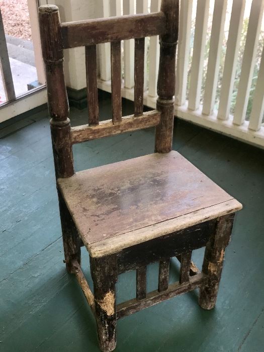 Primitive children's chair; imagine the decorating possibilities with this fun item! (Located in the house)