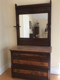 Antique dresser with original hardware. (Located in the house)