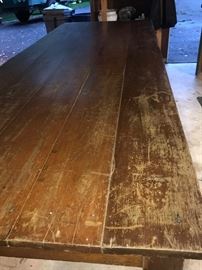 Amazing 1800's farm/harvest table. An impressive ten feet long by 3.5 feet wide! A rare find