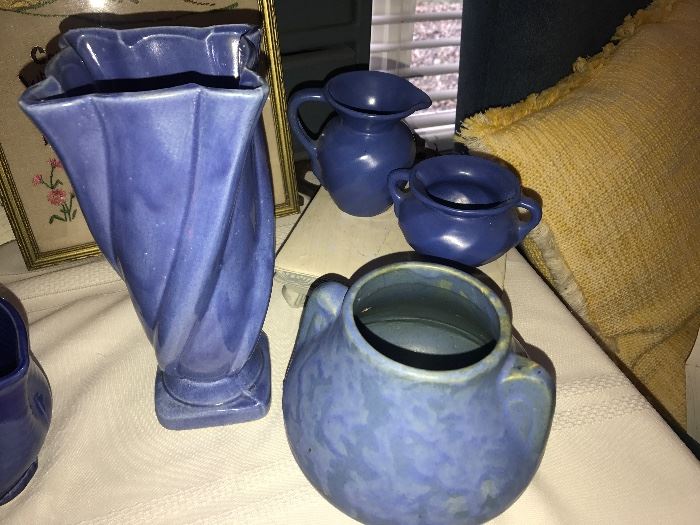 Blue pottery items