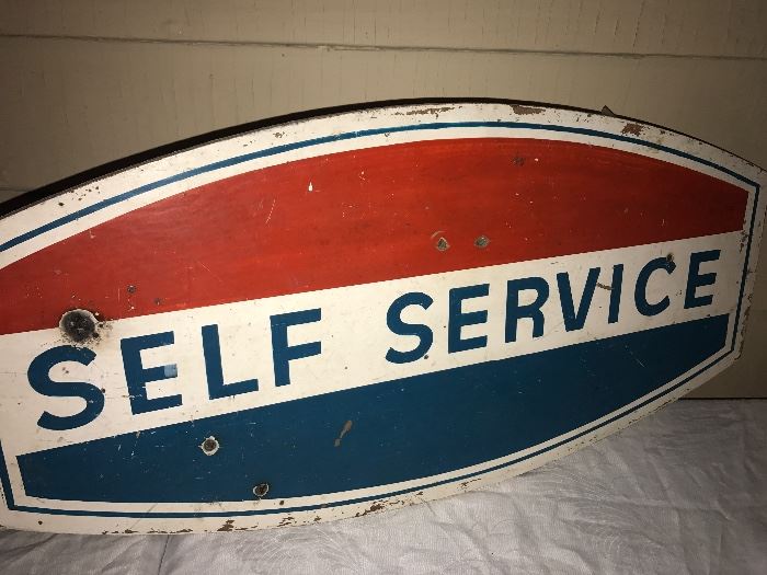 Wooden vintage "Self Service" Sign