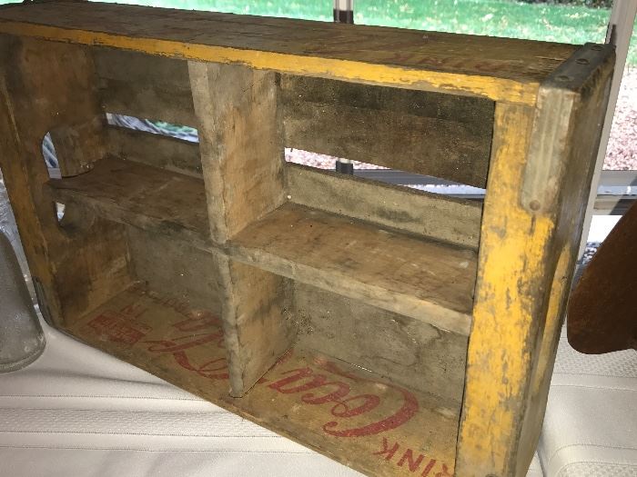 Vintage Coca-Cola crate with dividers. 