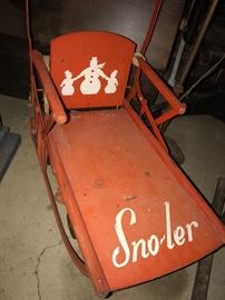 Antique children's Sno-ler Sled. How cute is this!