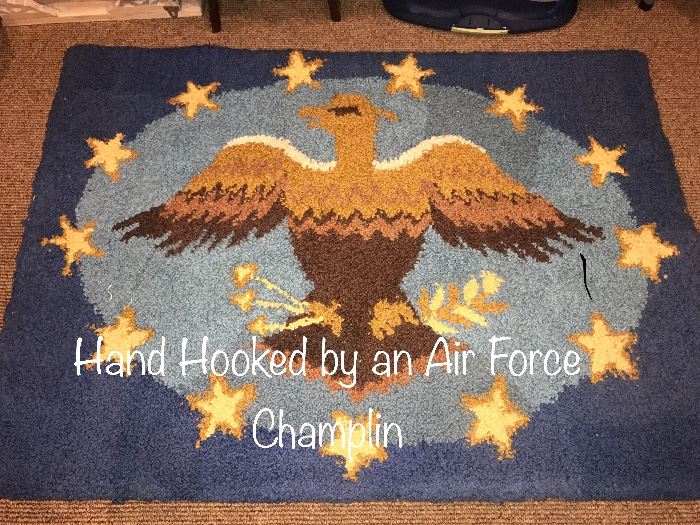 Hand Hooked Rug by and Air Force Champlin