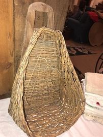 Antique basket/ Papoose board and basket?