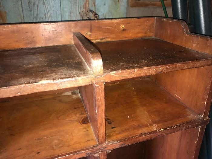 19th Century Wisconsin Schoolhouse Student Cubby Shelf. (located in the barn)