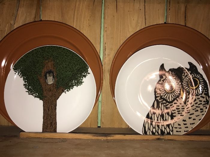 Owl themed decorative plates from West Elm