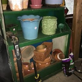 Vintage plant stand and planters