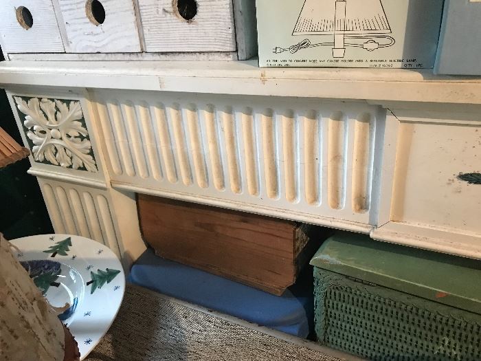 Vintage Art Deco style Fireplace mantle located in the barn.