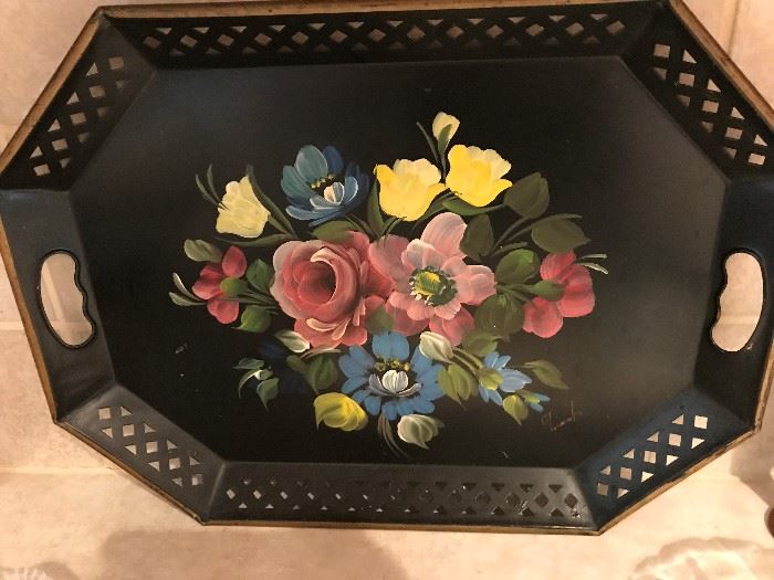 Tole Painted Tray
