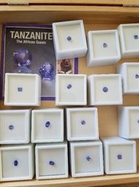 Lots of gem stones, including tanzanites