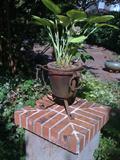 Two matching iron pots.