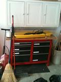 Workbench and other tools and equipment for sale.
