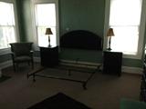 Headboard, chair, rug and lamps are in sale. Nightstands are not