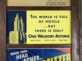 Santa Fe Railroad Advertising Slider Board, c. 1930's