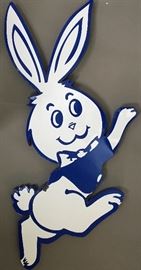 Huge Blue Bunny, Porcelain Sign