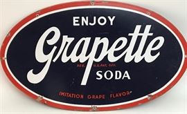 Porcelain Grapette Sign
