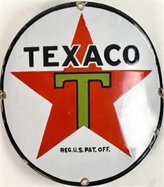 Texaco Oil Porcelain Pump Sign