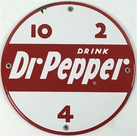 Porcelain Dr Pepper Round Sign, 10 2 4