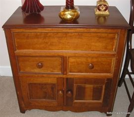 Antique Dry Sink Storage, top lifts up as in next photo.    30 1/2 inches wide, x 16 1/2 deep x 31 inches tall.