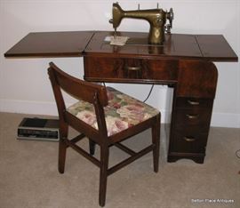 Antique Sewing Cabinet with Machine  