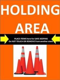 holding area signs