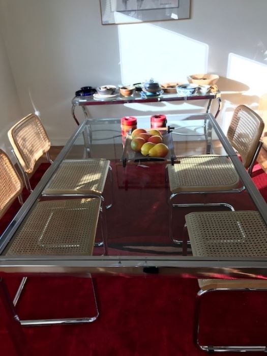 Mid century chrome and glass table