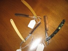 Straight edge razors,  one on right is Frederick Reynolds