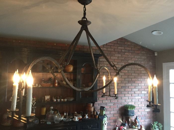 Wrought iron 8 candle light chandelier 4' x 2'