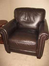 High-end leather chair with nail-head trim