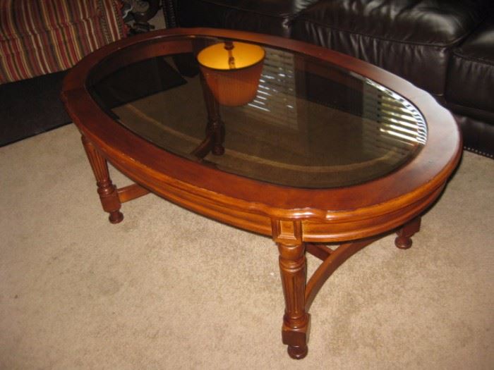 Wood & glass coffee table