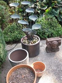 Yard Garden items Fountain pots