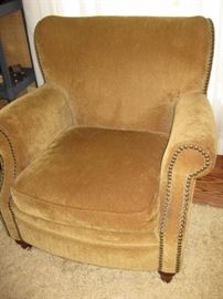 Brown comfy nail-head chair