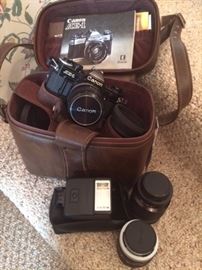 Canon AE-1 Camera and accessories