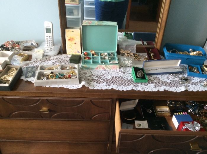 large collection of costume jewelry