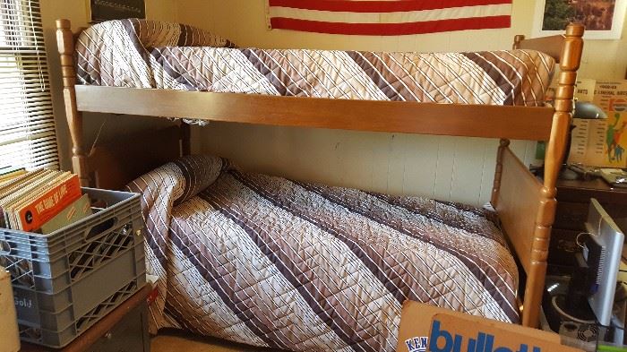Very nice set of "real wood" wood bunk beds - excellent condition.  