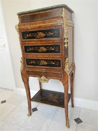 MARBLE TOP FRENCH MUSIC CABINET