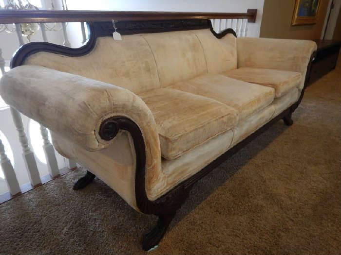 SOFA WITH CARVED BACK