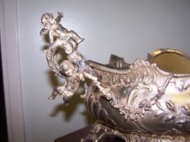 AUSTRIA 800 SILVER ROCOCO JARDINIERE WITH REMOVABLE BRASS LINER CIRCA 1900