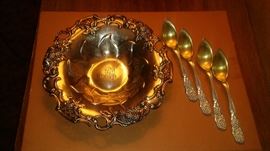 TIFFANY & CO STERLING SILVER BLACK BERRY BON BON & 6 CITRUS SPOONS