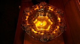 SHREVE & CO STERLING SILVER LARGE CENTERPIECE BOWL WITH GRAPES - 13"