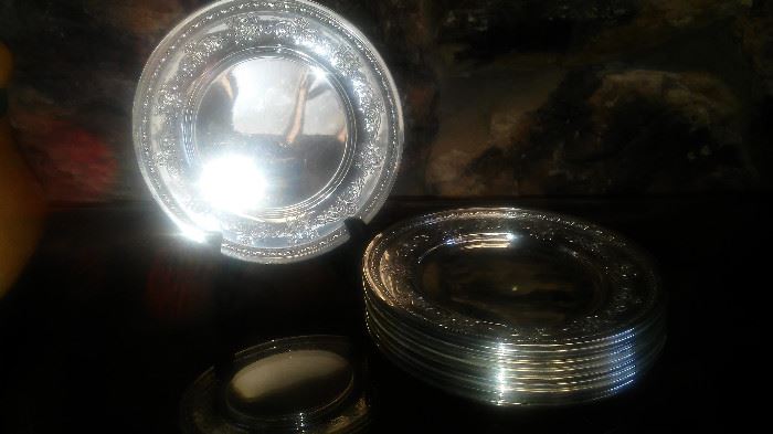 TOWLE CANDLELIGHT STERLING SET OF 12 BREAD & BUTTER PLATES