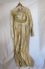 Vintage Gold Lame' Evening Gown with Matching Bag