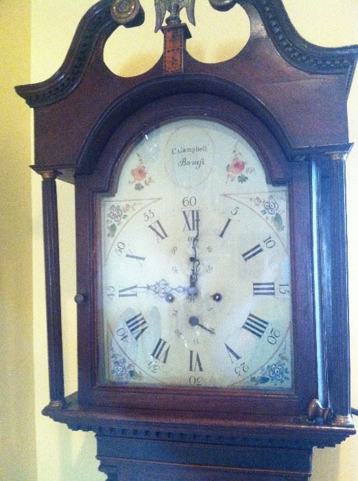 Long case clock by Scottish Clockmaker Charles Campbell, made c. 1780.