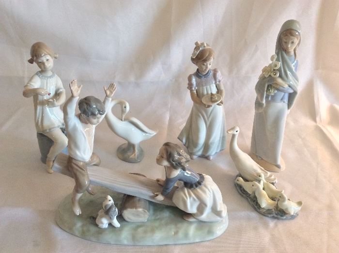 Lladro porcelain figurines.