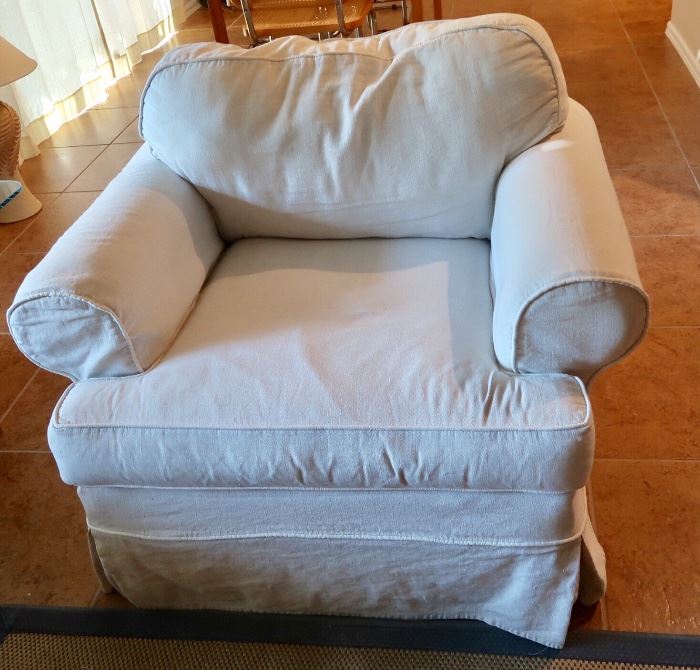 Nice Matching Pottery Barn Chair with Mitchell Gold Slip Cover