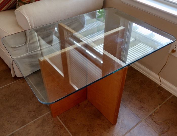 Matching Glass Top End Table